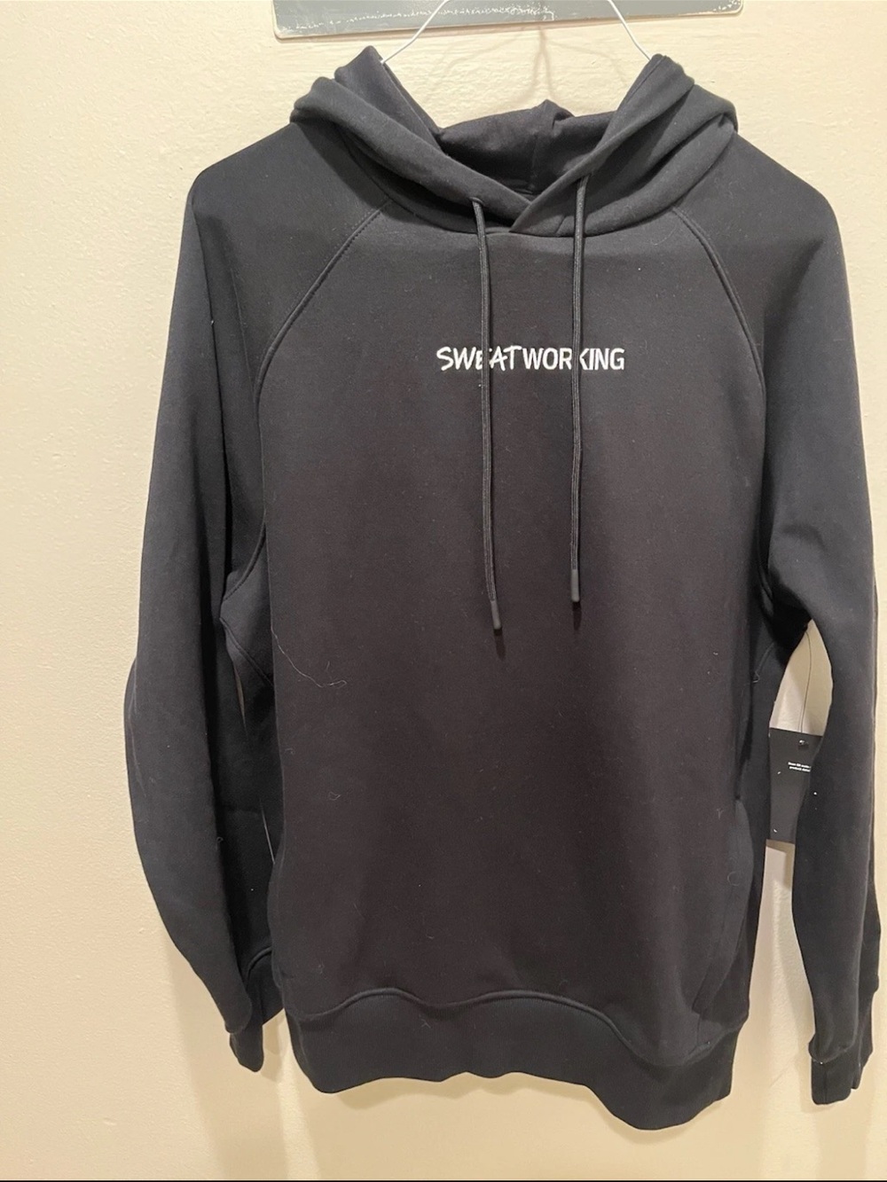 Fabletics Black Crewneck Hoodie with White Logo
